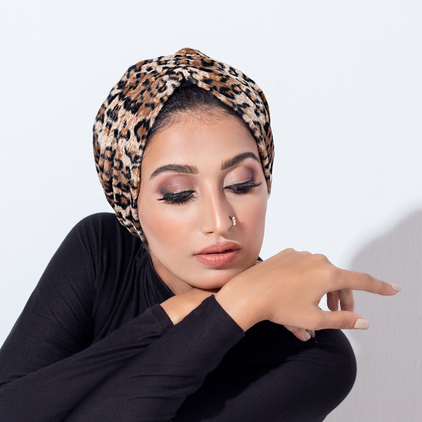Gathering Leopard Wool Turban